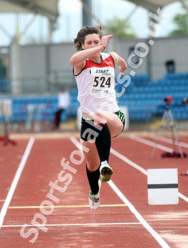 Emma Pringle (Gateshead) under-20 triple jump, Northern Championships, Sport City, Manchester